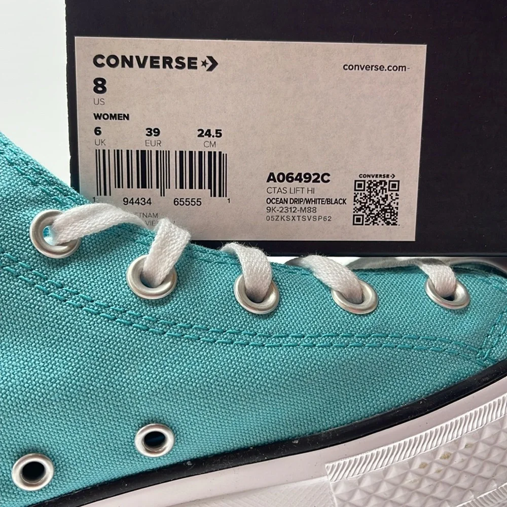 Converse WMNS CTAS LIFT HI
OCEAN DRIP/WHITE/BLACK A06492C Platforms Sneakers - Picture 16 of 16